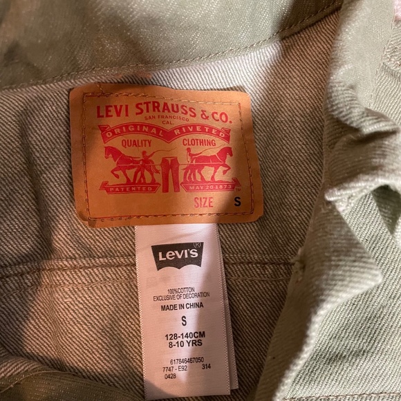 Levi's Olive Green Youth Small (8-10 yr. Old) Jeans Jacket - Picture 3 of 7